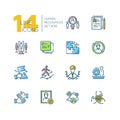 Human resources - set of line design style icons Royalty Free Stock Photo