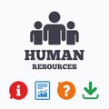 Human resources sign icon. HR symbol