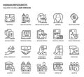 Human resources, square icon set Royalty Free Stock Photo