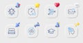 Human resources, Thoughts and Search mail line icons. For web app, printing. Vector