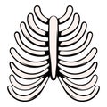 Human rib cage icon, icon cartoon Royalty Free Stock Photo