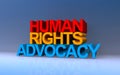 Human Rights Advocacy on blue