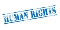 Human rights blue stamp Royalty Free Stock Photo