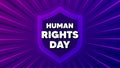 Human rights day message. Celebrate a civil day. Vector