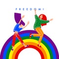 Human rights and Gay freedom concept vector