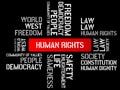 HUMAN RIGHTS - image with words associated with the topic COMMUNITY OF VALUES, word, image, illustration Royalty Free Stock Photo