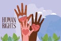 human rights interacial hands Royalty Free Stock Photo