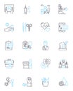 Human rights linear icons set. Equality, Dignity, Freedom, Empowerment, Justice, Respect, Liberty line vector and Royalty Free Stock Photo