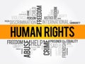 Human rights word cloud collage, social concept background Royalty Free Stock Photo