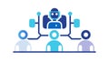 Human-Robot Collaboration Network Ã¢â¬\' Future of Teamwork, vector design Generative AI Royalty Free Stock Photo