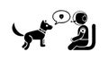 Human and Robot Dog Interaction, vector design Generative AI Royalty Free Stock Photo