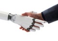 Human and Robot Handshake Artificial Intelligence Concept 3d Illustration Royalty Free Stock Photo