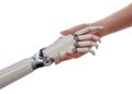 Human and Robot Handshake Artificial Intelligence Partnership Concept 3d Illustration Royalty Free Stock Photo