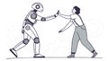 Human-robot interaction, illustrating future technology and collaboration. vector design Generative AI Royalty Free Stock Photo