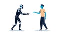 Human-Robot Interaction, vector design Generative AI Royalty Free Stock Photo