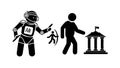Human-Robot Learning and Education, Future of AI Interaction Icon, vector design Generative AI Royalty Free Stock Photo