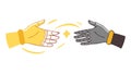Human Robotic Handshake, AI Collaboration Future, vector design Generative AI Royalty Free Stock Photo