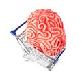 Human rubber brain in the shopping cart