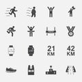 Human run icons set.vector. Royalty Free Stock Photo
