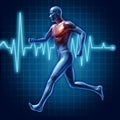 Human running cardiovascular health medical symbol