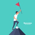 Human runs to achieve goal. Motivation for success. Concept of successful people Royalty Free Stock Photo