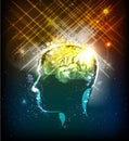 Human's brain power illustration Royalty Free Stock Photo