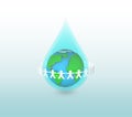 Human save water, save earth together. Protect the environment. Royalty Free Stock Photo