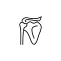 Human scapula bone line icon