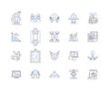 Human science line icons collection. Anthropology, Sociology, Psychology, Linguistics, Ethnography, Archaeology