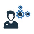 Human, setting, settings icon. Simple vector sketch Royalty Free Stock Photo