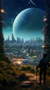 Human settlement on an alien extraterrestrial planet