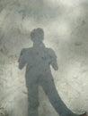 human shadow on the sand Royalty Free Stock Photo