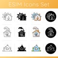 Human shelters icons set Royalty Free Stock Photo