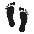 Human shoe footprint icon. Vector footwears. Flat style. Black silhouettes. Illustration isolated on white
