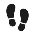 Human shoe footprint icon vector footwears flat style black silhouettes Illustration isolated on white