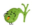 Human sick gallbladder cartoon character