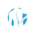 Human sick spine logo design vector graphic symbol icon sign illustration creative idea Royalty Free Stock Photo