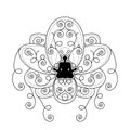 Human Silhouette with Lotus Flower Vector Template Royalty Free Stock Photo