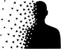 Human Silhouette Icon from Scattered Triangles, Minimal Vector Business Identity Concept Royalty Free Stock Photo