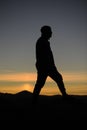 Human silhouette at sunset Royalty Free Stock Photo