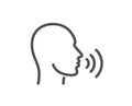 Human sing line icon. Talk sign.