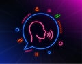 Human sing line icon. Talk sign. Vector