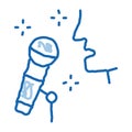 Human Singing in Microphone doodle icon hand drawn illustration