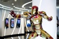 Human Size Ironman Model Display at the store, Iron man cosplayer poses at Festival del Fumetto