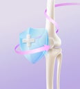 Human skeletal knee front view Royalty Free Stock Photo