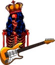 king human skeleton playing on electric guitar Royalty Free Stock Photo
