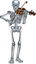 Human skeleton playing the violin, the fiddle