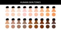 Human skin tones. Human skin tones. Various body skin color. Vector