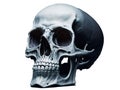 Human skull isolated on a white background. AI-generated.