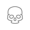 Human skull line icon. Head bone structure symbol
